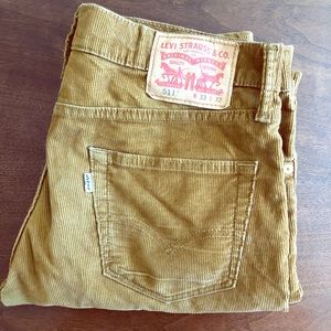 Levi’s tan corduroy slim straight pants